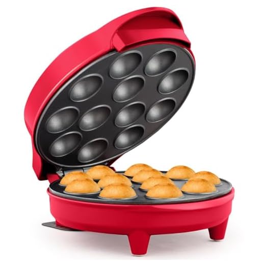 Holstein Housewares Cake Pop Maker, Red - Makes 12 Cake Pops, Non-Stick Coating, Perfect for Birthday and Holiday Parties