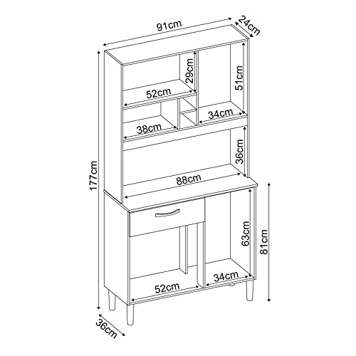 Cozinha Compacta 4 Portas 1 Gaveta Malta Demóbile Amendola Touch/Branco