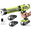 Taskstar Electric Caulking Gun 21V, Upgraded Brushless Cordless Caulking Gun with 2 x 2.0Ah Batteries, 250KG Thrust, LED Light, Anti-Drip,10 OZ Battery Power Caulk Gun Tool for Filling, Sealing