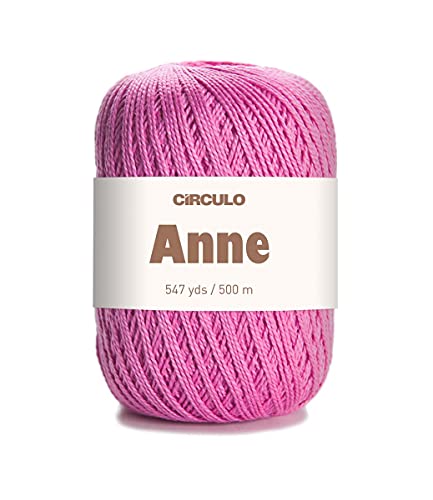 Image of CIRCULO Anne Yarn for Crocheting & Knitting, 100% Mercerized Brazilian Virgin Cotton, Soft Fingering Weight, 547 Yds, 5.19 Oz - Color 6085 Ballet