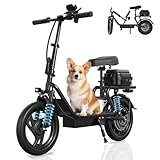 WERHY Electric Scooter,500W Motor, 14'' Tires, Top Speed 22 mph, Max 27/49 Miles Ranges, Foldable E-Scooter with Suspension &Adult, Digital Display, Cruise Control,Rear Seat Box