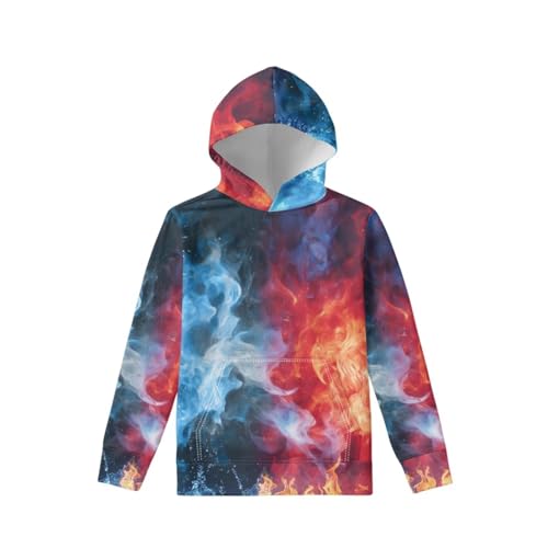 Boys Hoodies Kids Girls Sweatshirts 3D Colorful Smoke Graphic Pullover Fleece Hooded With Pocket 6-16 Years2