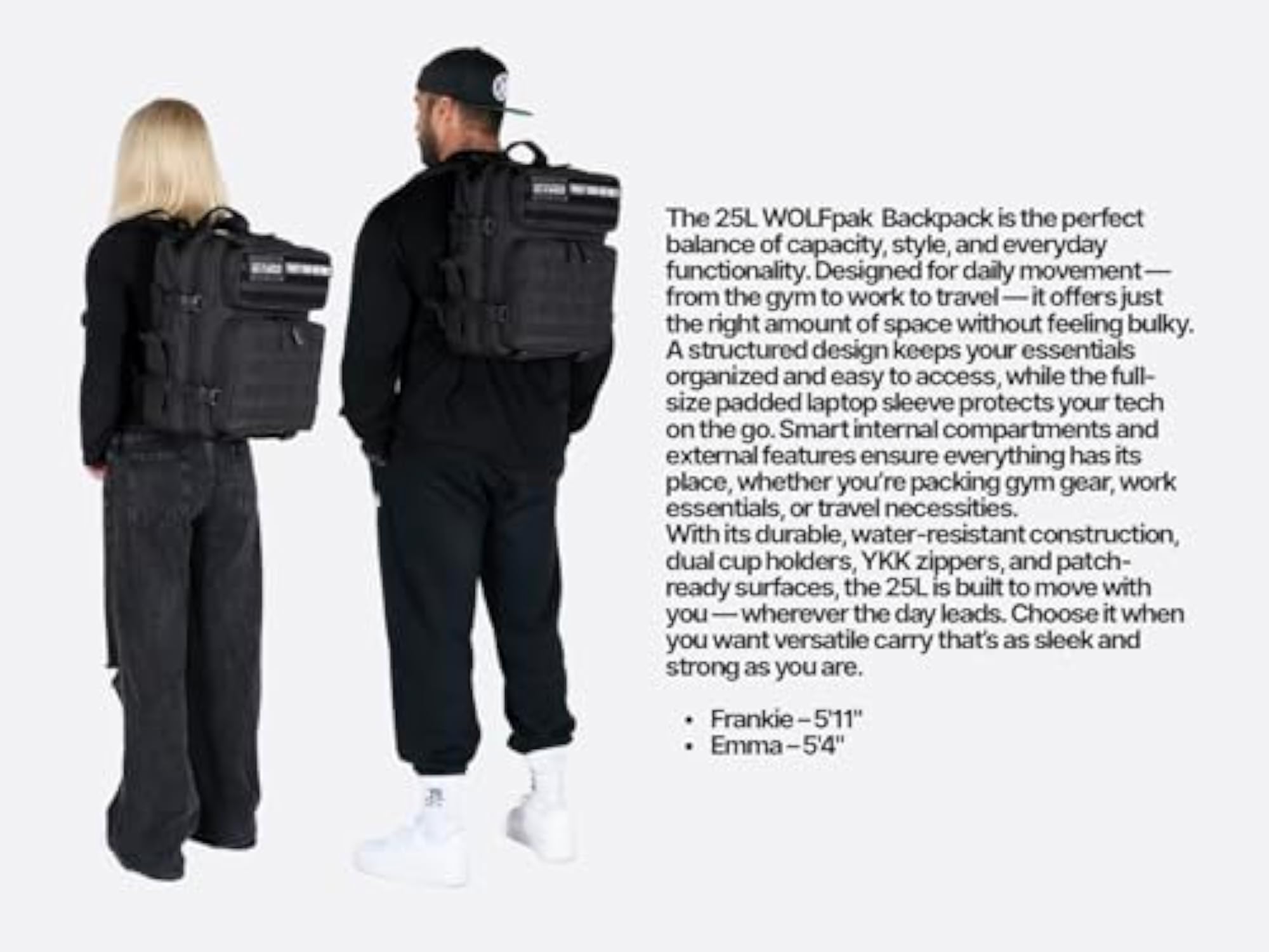 Durable 25L Athletic Gym Backpack with MOLLE Webbing
