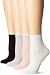 HUE Women's Scalloped Tipped Sock 4 Pack, Barely Pink, One Size (4-10)