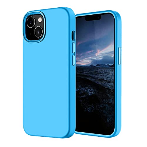 Image of LIRAMARK Liquid Silicone Soft Back Cover Case for Apple iPhone 13 Mini (5.4 Inch) (Sky Blue)