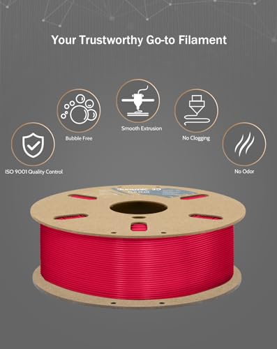 Image of DURAMIC 3D PLA+ Printer Filament 1.75mm PLA Plus Neatly 2Kg Spool(2.2lbs) | PLA Pro Tougher and Stronger, Dimensional Accuracy Probability + /- 0.02mm Wine red