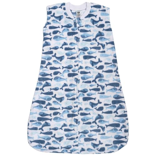 Hudson Baby Infant Boys Fleece Sleeping Bag, Sack, Blanket, Cute Whales, 0-6 Months