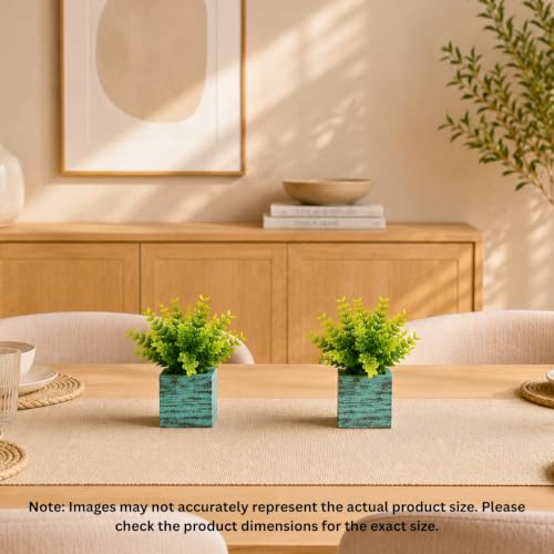Image of DecoreBugs Artificial Eucalyptus Plant with Plastic Pot (Pack of 2) | 12 cm Height | Mini Potted Plants for Shelf Decor, Home, Office, Living Room, Desk & Table Item Decoration
