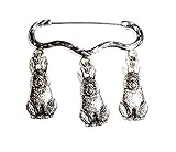  Brosche mit 3 Hasen, Hase, Osterhase, Geschenk, Alice im Wunderland
