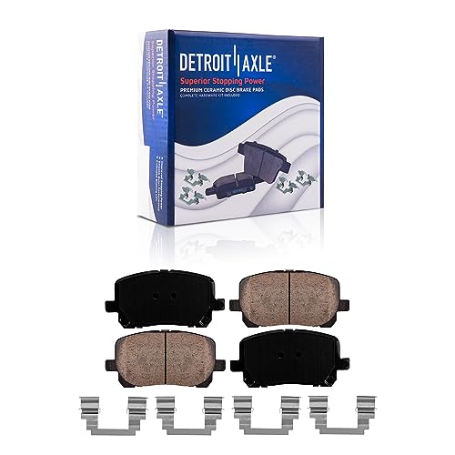 Image of Detroit Axle - Brake Kit for 2003-2008 Toyota Corolla, Front Drilled & | Slotted Brake Rotors Ceramic Brakes Pads Rear Brake Drums Semi-metallic Brake Shoes 2004 2005 2006 2007 Replacement