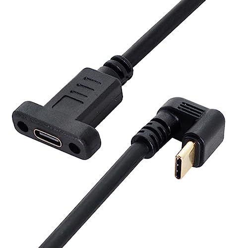 CY Cable 360 Degree Opposite U Shape Back Angled USB-C USB 3.1 Type C Male to Female Extension Data Cable 30cm