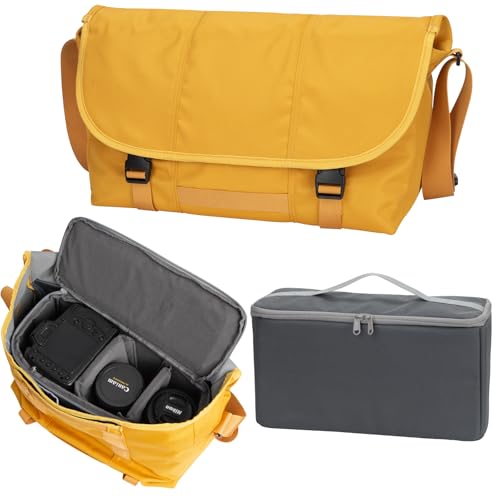 onedayHI Large Messenger Bag for Men Women,Camera Bag Crossbody Casual 17Inch Laptop Shoulder Bag for Work Daily,Satchel Bag