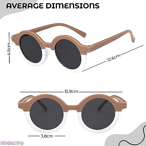 Image of Bembika Fashionable Sunglasses for Kids Baby Girls and Baby Boys, Stylish Eyewear for Kids Dual Color Design Glasses for Kids Fancy Style Goggles - (Brown)