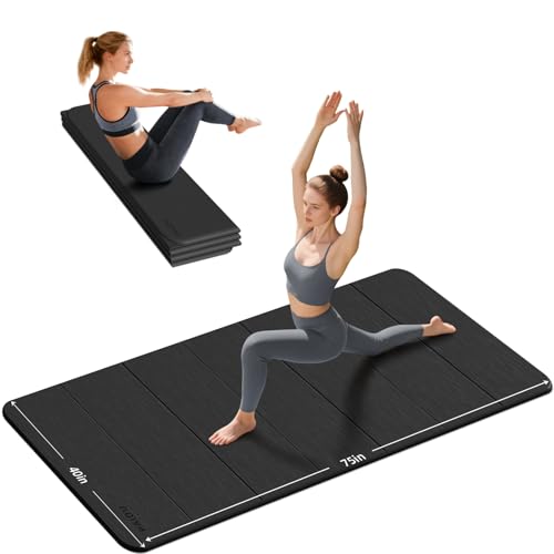 PAIDU Foldable Yoga Mat thick- 2/5" (10MM) TPE Non-Slip Design,