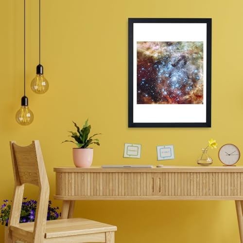 Hubble Télescope affiche encadrée montres sur un parcours de collision grand format