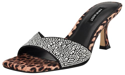 NINE WEST Rokke Sandale à Talon Noir satiné pour sublimer vos tenues de soirée en 41