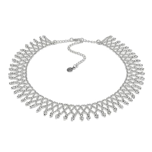 Collier ras du cou dentelle plaquée argent Vestopazzo MI1114 sans gemme Medium