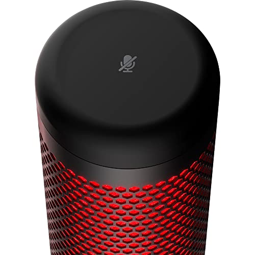 Hyperx 4P5P6Aa Quadcast Electret Usb Condenser Microphone, Black/Red Bundle With Deco Gear Adjustable Mic Suspension Boom Scissor Arm Stand, Screw Thread Adapter And Pop Filter Microphone Wind Screen #TOP5