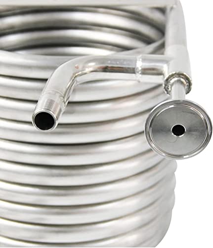 Bturyt Counterflow Wort Chiller - Homebrew Beer Cooler 14' Stainless Steel Beer Cooling Coil Pipe With 2 Out Channel (3/4'' & 1/2'' Thread) #TOP2