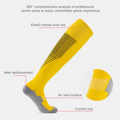Hotfiary Soccer Socks, Compression Knee High Tube Socks, Football Baseball Athletic Socks for Men Women Teens Boys Girls2