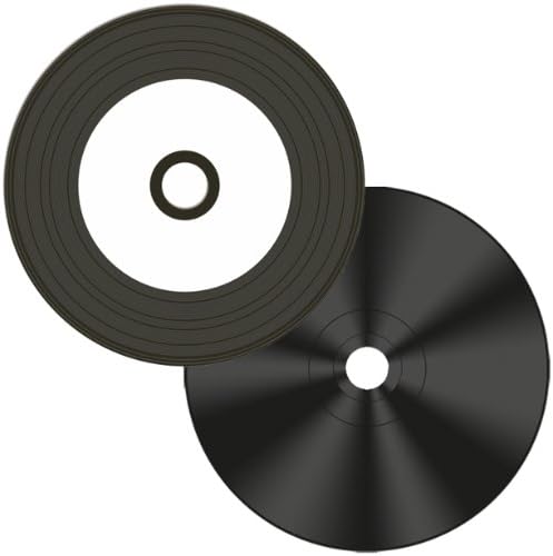 Digital-Vinyl =White Inkjet Hub= Diamond Black Record Surface 52X CD-R's 100-Pak