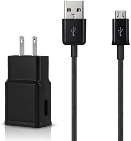 Donatech High Quality 3ft Micro Chargee, Data Cable, + Wall Chargerr Sett Competiblee with Galaxy Note 4 , Note Edge, S3, S4, S6, S6 Edge (Black)