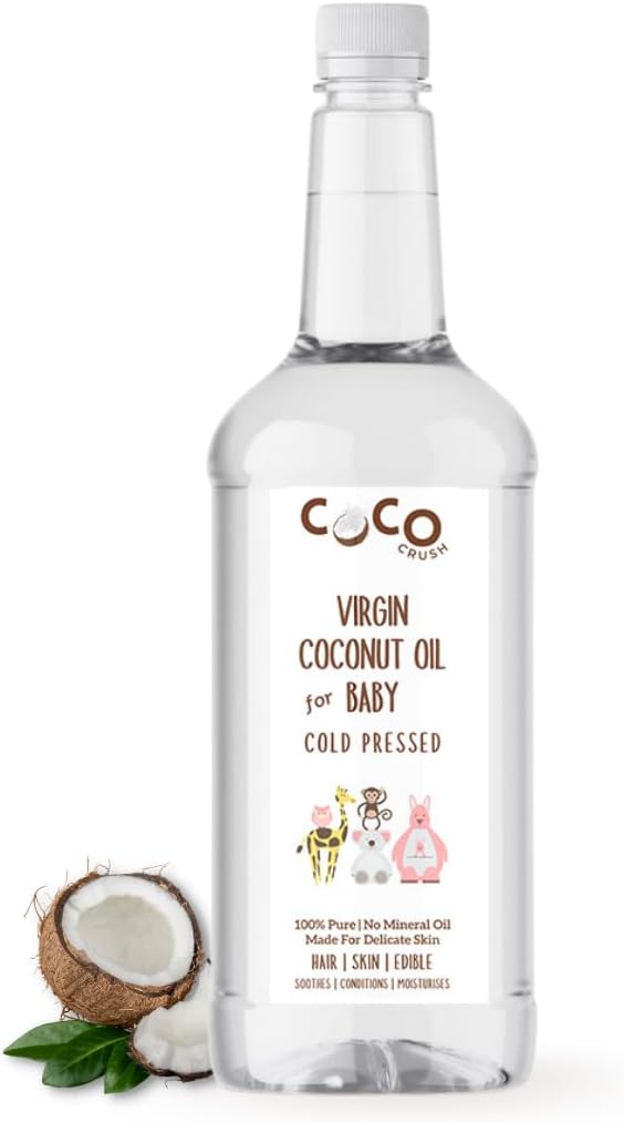 Virgin Coconut Oil for Baby Hair & Skin Massage | Cold Pressed & 100% Natural | Prevents Diaper Rash, Certified Organic (500ML)