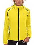 Little Donkey Andy Women's Quick-Dry Running Jacket UPF 50+ Cycling Jacket with Detachable Sleeves and Hood Yellow Size XXL