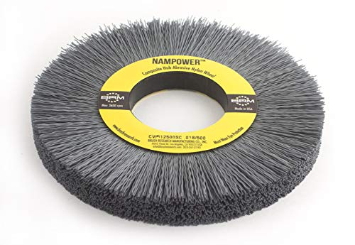 Image of Brush Research CW612500SC Nampower Composite Hub Abrasive Nylon Wheel Brush, Round Hole, Silicon Carbide Filament, 6 inch Diameter, 0.018 inch Wire Diameter, 2 inch Arbor Hole, 1.5 inch Bristle Length, (Pack of 1)