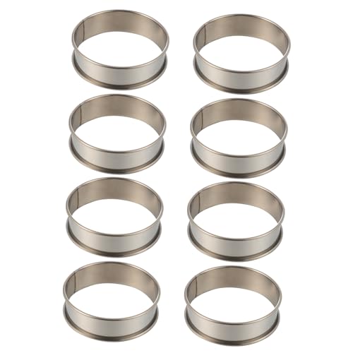 OFFSCH 8pcs Mousse Ring Molds Stainless Steel Baking Tools Cookie Tins for Baking