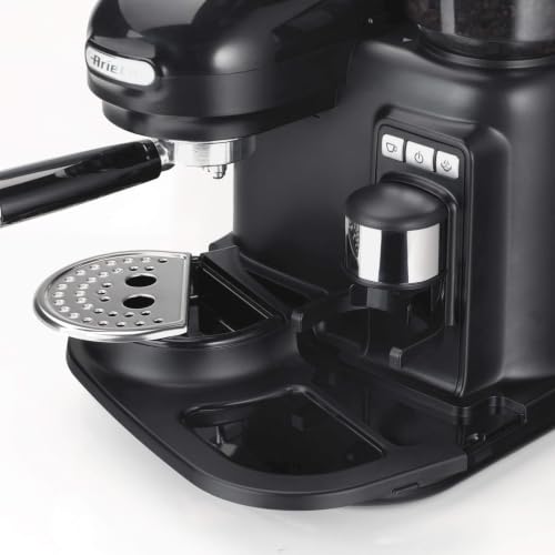 Ariete, Moderna 1318 Machine à Café Espresso avec Moulin, Appareil Maxi Cappuccino, Arrêt Automatique, Moulin d'une capacité de 250 g, Noir