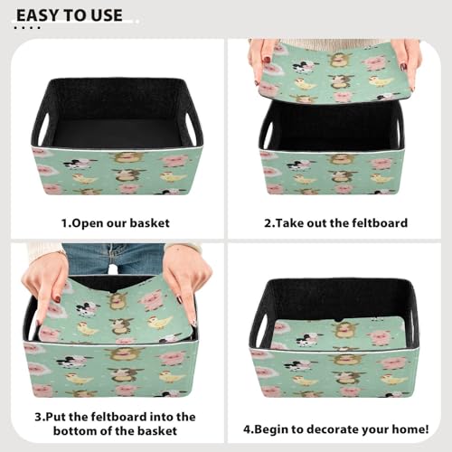 Panier de rangement pliable et robuste boîte tissu gain de place pour armoire et dressing - 3