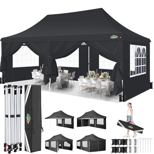 COBIZI Tonnelle Pliable 3x6m avec Panneaux Latéraux