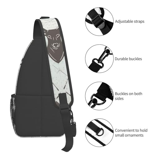 Sling Bag mochila cruzada impermeable negra unisex miniatura 5