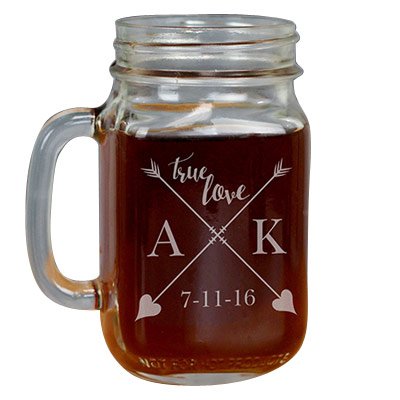 GiftsForYouNow Personalized True Love Mason Jar, Glass, 16 oz.