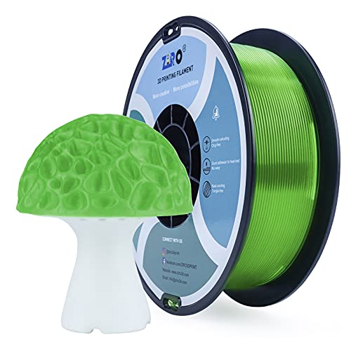 ZIRO Translucent PLA Filament 1.75mm, Fit Most FDM Printers, 1KG Green