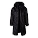 Lisa Colly Men's Faux Fur Coat Jacket Winter Fluffy Coat Outwear long Parka Overcoat (Black,X-Large)