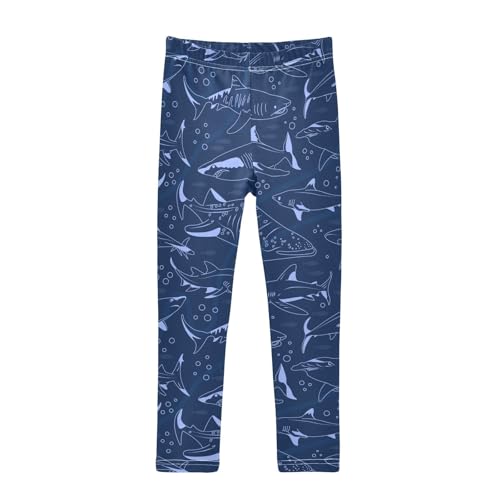 CaTaKu Girls Leggings Sharks Underwater Leggings for Girls Kids Athletic Workout Yoga Pants Size 4-10T