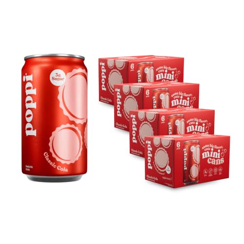 Poppi Prebiotic Soda, Classic Cola, 7.5 Fl Oz Mini Can, 24 Pack - image 1