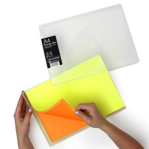 WestonBoxes Bastel-Aufbewahrungsboxen aus Kunststoff im A4-Format mit Deckel für Kunstbedarf, Papier und Karton – 5 Stück (Klar/Transparent)