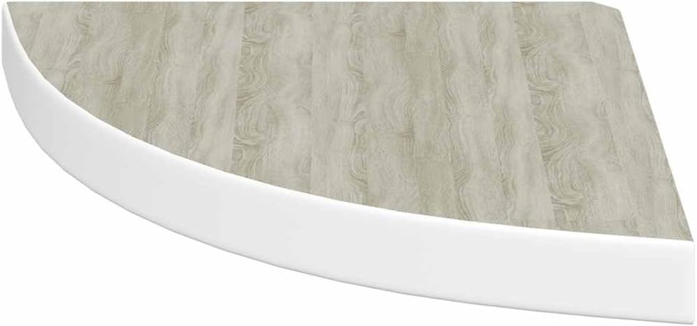 Wall Corner Shelf Oak and White, 13.7"x13.7"x1.4" MDF, Floating Display Ledge for Room Decor, Bathroom, Living Room Wall Shelves