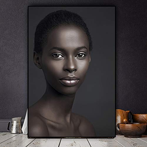Toile art africain noir et or 80x110 cm pour habiller un grand mur