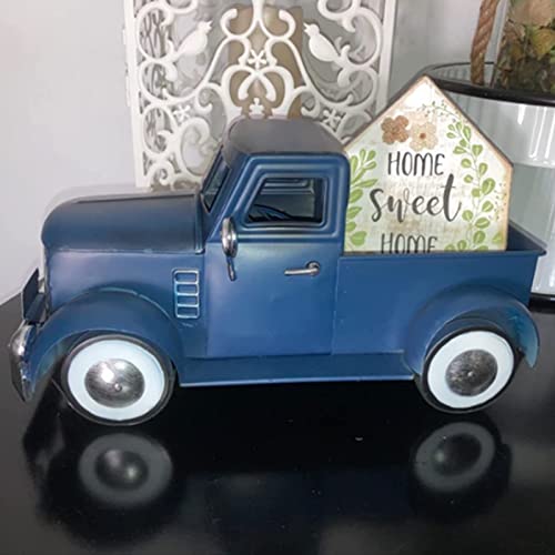 Addbliss Farmhouse Blue Truck Tabletop Decor, Vintage Car Trucks Decorations For Indoor And Outdoor, Decorative Desktop Storage, Farm Pick-Up Planter #TOP2