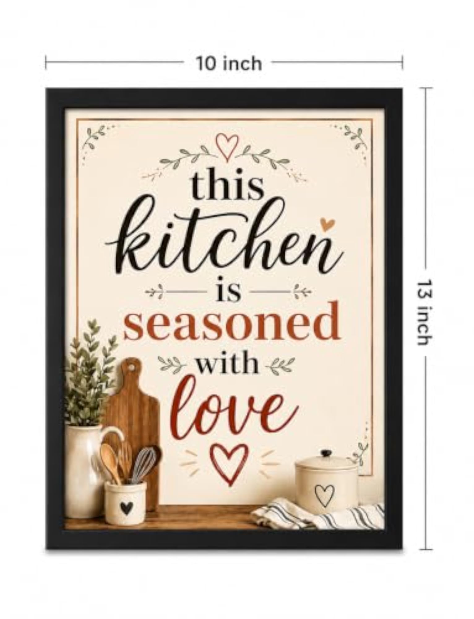 This Kitchen Is Seasoned With Love Framed Wall Poster