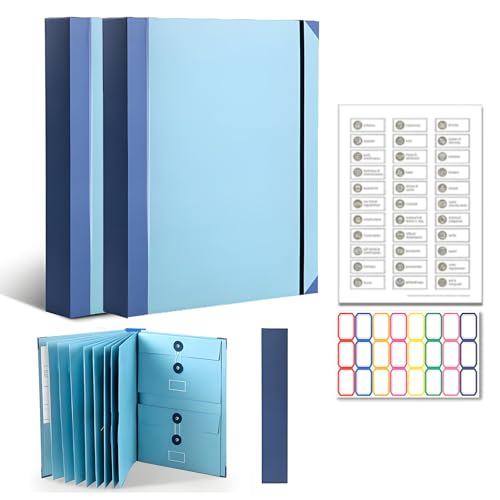 2 Sets The Life Book Document Organizer - Binder for Important Documents, in Case I Go Missing Binders, Folio Document Organizer, Life Books if I Die Binders to Storing Papers, Certificates (Blue)
