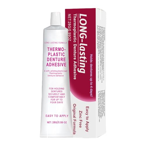 Crema adhesiva profesional para dentaduras postizas, adhesivo termoplástico flexible, adhesivo seguro para prótesis, agarre seguro para todo el día ajuste cómodo