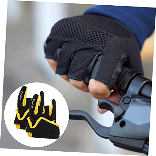 Hemoton Warm Gloves 1 Pair Silicone Mitts Right Hand Wrist Support Professional Bowling Gloves Wristband Yellow Hand Accessories Thumb Fitness Fingerless Gloves #TOP5