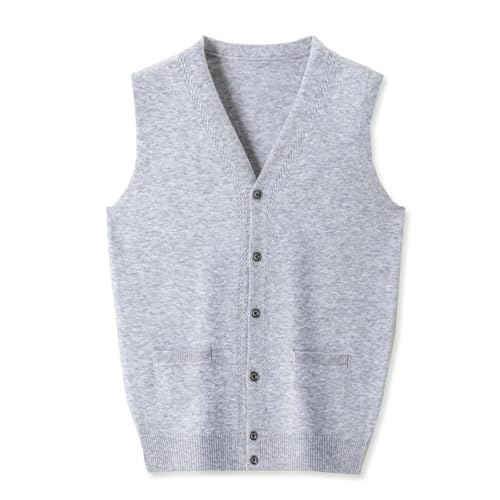 Men's Wool Blend Sleeveless Sweater Vest Basic V-Neck Business Button Down Knitted Cardigan Vest3