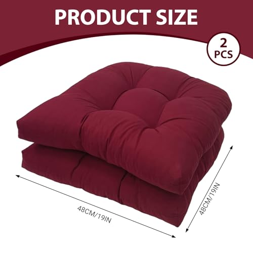 Coussins de chaise en osier de qualité supérieure, forme en U imperméable couleur bordeaux - 6