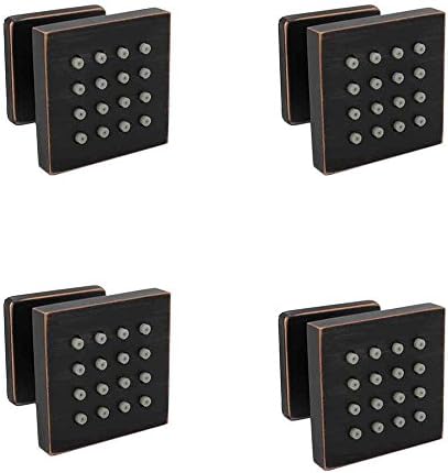 Showerhead Body Spray, HOMEDEC 2inch Brass Square Massage Shower Jet Can 360 Swivel, Oil Rubbed Bronze, 4 pack